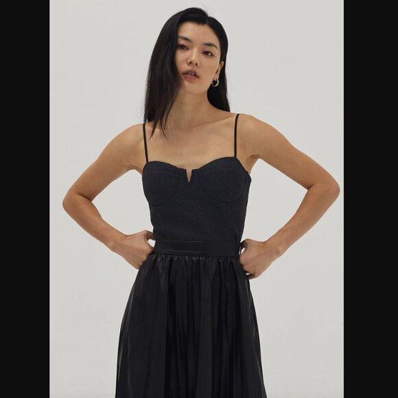 Love Bonito Black Textured Xibrey Padded Bustier Top 4 / S NWT - Picture 3 of 9